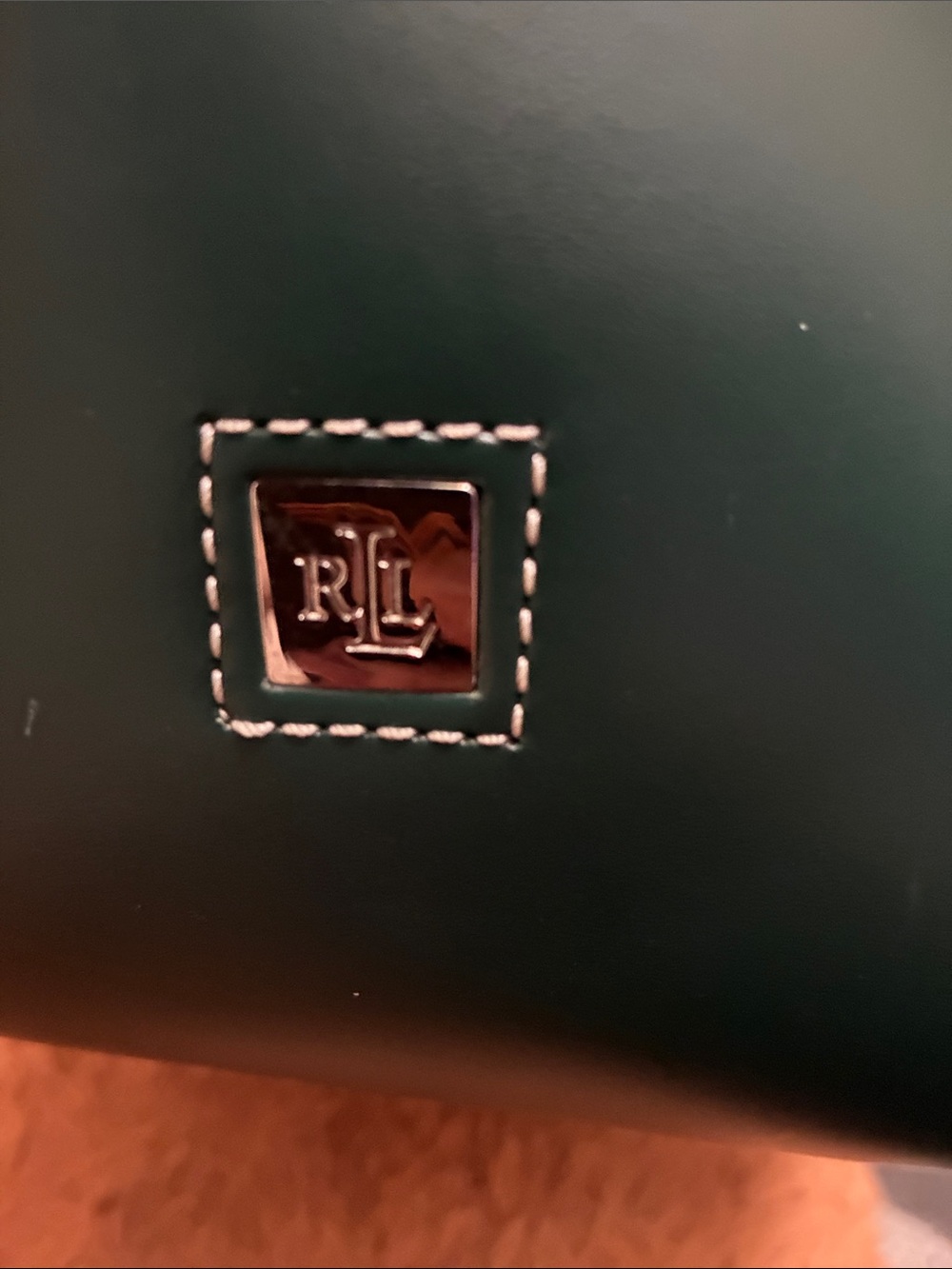 Ralph Lauren Dark Green All-Over RL Logo Tote - Picture 2 of 16